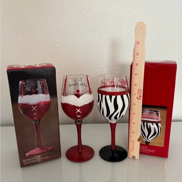 Kirkland's Christmas Wine Glass Set - Picture 2 of 3